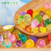 Miniaturas luminosas de frutas pequeñas, fresa y durian, caja sorpresa adorable, accesorios decorativos DIY, mini adornos