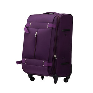 Venta directa Sólido Durable Púrpura Carro moderno Nylon Voyager Cremallera Equipaje con bloqueo de equipaje para ir de viaje - Product Image 4