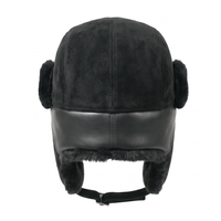 Chapeau d'hiver chaud en similicuir avec cache-oreilles en fourrure, coupe-vent, style aviateur, avec sangle sous le menton, pour le ski, la neige et les activités de plein air pour hommes