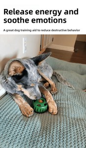 Nouvelle Tendance Jouet à Mâcher pour Chien en Silicone Forme de Boule Unique Nettoyage des Dents Distributeur Lent Remplissable Bleu - Product Image 3