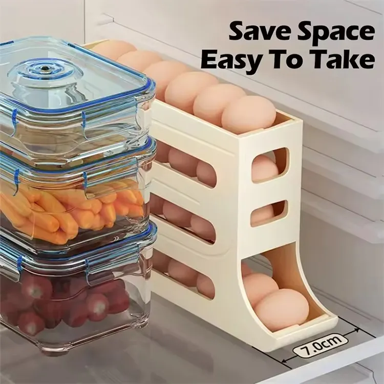 Double-Layer Automatic Kitchen Table Holder Egg Storage Europe Automatically Rolling Egg Storage Egg Storage Box