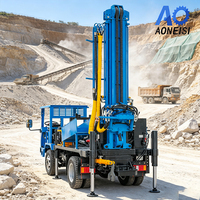 Foreuse rotative montée sur camion HOWO 4x2 à moteur diesel, pour forage de puits profonds de 260 m avec pieds de support pour projets de puits d'eau