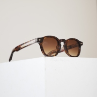 Vente en gros d'usine, lunettes de soleil classiques rétro, logo de marque personnalisé, monture en acétate de haute qualité, lunettes de soleil rondes vintage, prix de gros