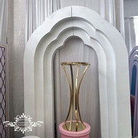 Centre de table de mariage en métal doré inoxydable, décoration de table de luxe, supports à fleurs