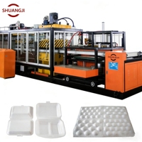 Nouvel équipement commercial SHUANGJI 120 kW pour boîtes à lunch en mousse PS, avec moteur de pompe contrôlé par PLC, formage sous vide automatique haute performance et écologique