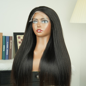 Peluca de Cabello Humano Liso con Cierre de Encaje HD 7x7, Negra Natural, Hecha a Máquina, Peluca Completa, Larga y Lisa, 18 Pulgadas, Venta al Por Mayor - Product Image 1