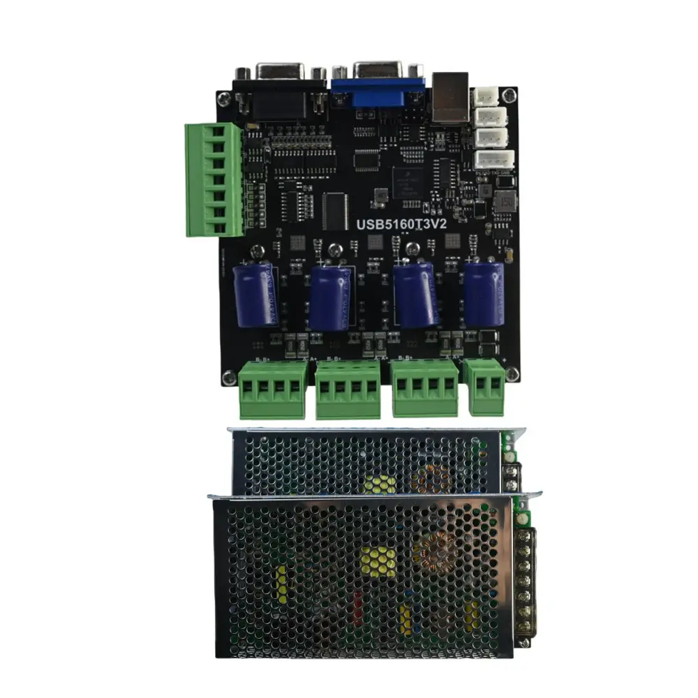 MACH3 USB-Steuerplatine und Schrittförder 2 in 1 Integrated Controller Kit 3/4/5/6 Achsen für CNC-Fräsfräse 100 W 24 V DC