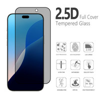 Protection d'écran en verre trempé 2.5D avec bordure noire pour la confidentialité, anti-chute, film pour téléphone portable pour iPhone 18 Pro / 18 Pro Max 17 16 15 14