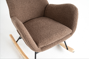 Sillón Glider Moderno de Tela Teddy con Características de Seguridad, Cómodo Sillón <span class=keywords><strong>Mecedora</strong></span> con Bolsillo Lateral - Product Image 4