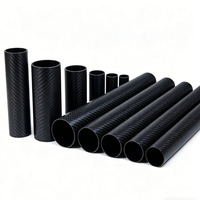 Tube en fibre de carbone tressé creux personnalisé durable de 10 à 200 mm pour pièces d'avions RC et d'aéromodèles, certifié CE