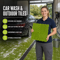 Dalles de sol WPC emboîtables robustes pour garage, grille de drainage pour lavage de voitures, terrasse modulaire moderne antidérapante en vrac