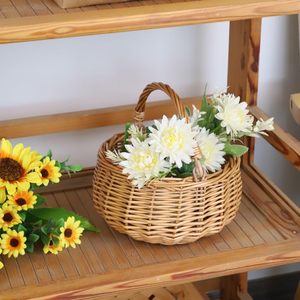 Cesto per Frutta Artigianale <span class=keywords><strong>in</strong></span> Salice Personalizzato, Cesto da Picnic Portatile <span class=keywords><strong>in</strong></span> <span class=keywords><strong>Vimini</strong></span> Intrecciato, Piccolo Cesto Regalo <span class=keywords><strong>in</strong></span> <span class=keywords><strong>Vimini</strong></span> con Manico - Product Image 6