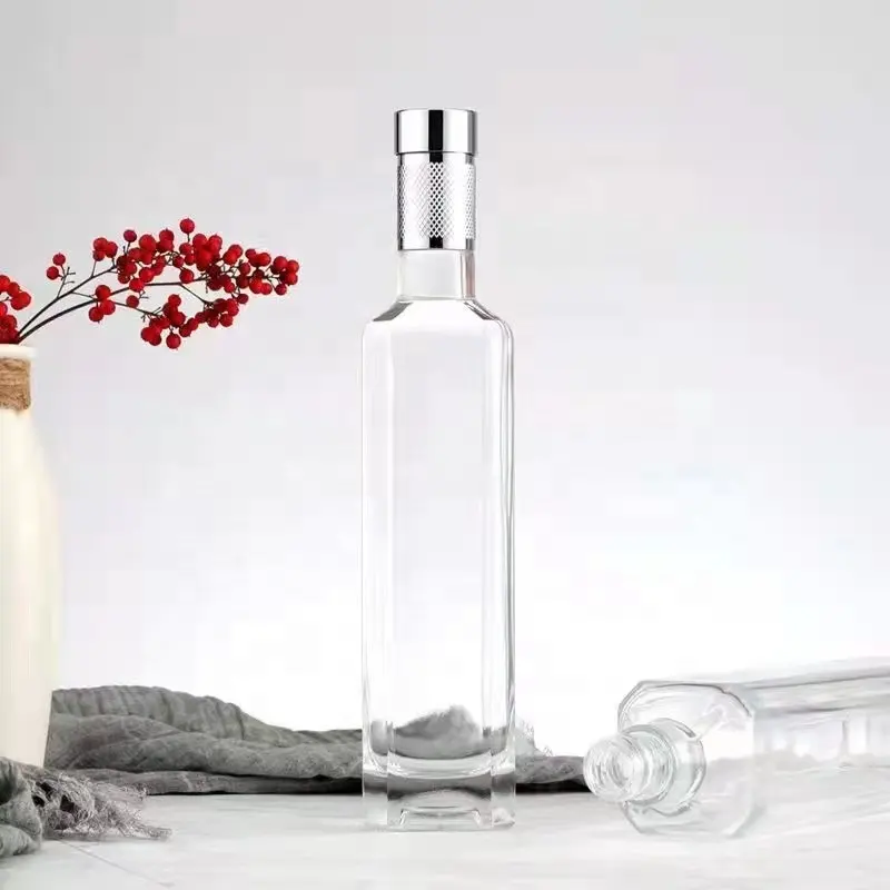 Factory Design Unique Shaped Wine Glass Bottle 500ml With Seal Caps