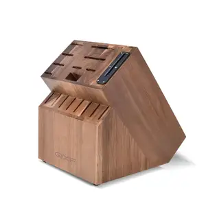 Hot Koop Premium Keuken Houten Messenblok Goed Gekozen Acacia Hout Mes Stand Mes Houder Met Puntenslijper