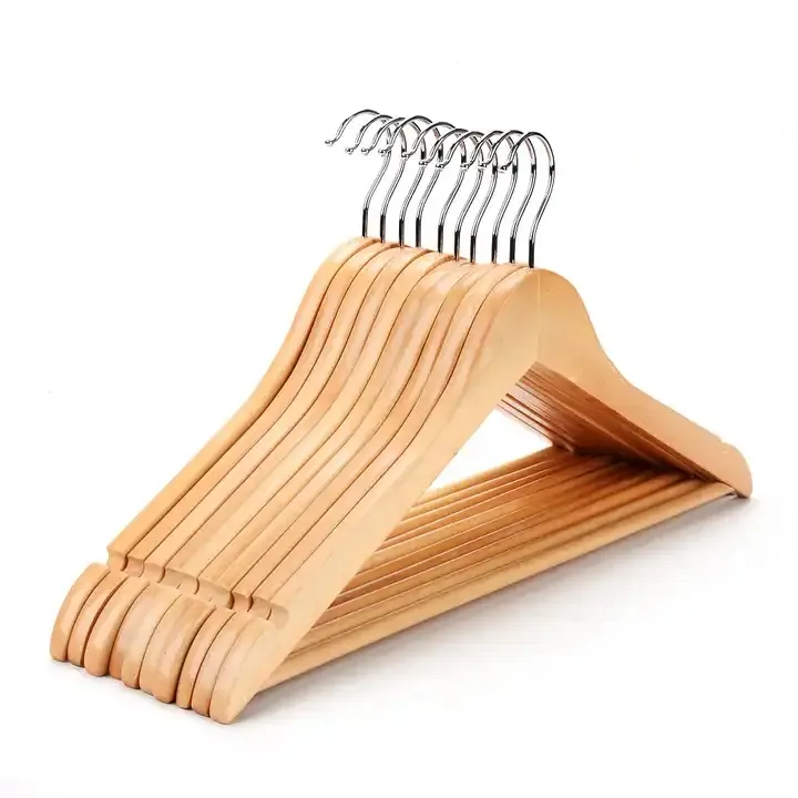 Деревянная вешалка для одежды с 8 крючками