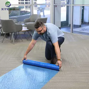 Nuevo estilo PE material Prevención de pinchazos película de protección de plástico transparente azul para alfombra de oficina