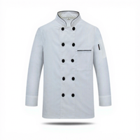 Veste de Chef Professionnelle Unisexe Classique Personnalisable pour Serveur, Hôtelier, Uniforme de Restaurant, Manteau de Cuisine Respirant pour Adolescents