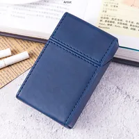 Étui à cigarettes rectangulaire en cuir PU et porte-cartes de visite, portefeuille fin minimaliste, boîte portable résistante aux rayures pour hommes