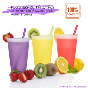 Gobelets <span class=keywords><strong>à</strong></span> changement de couleur avec couvercles et pailles - Gobelets pour enfants de 16 oz, gobelets en plastique réutilisables pour adultes - Product Image 3