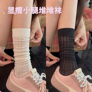 Calcetines holgados para mujer, de color sólido, de malla fina, transpirables, absorbentes del sudor, resistentes al olor, hasta media pantorrilla, para primavera y verano - Product Image 4