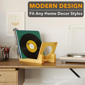 Wooden <b>Record</b> Rack Storage Shelf For Vinyl Cd Album Photo Desktop Organizer Single Layer Display <b>Stand</b> - Product Image 5