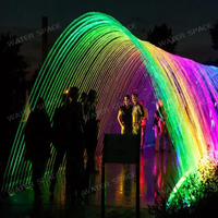 Fontaine musicale d'extérieur en acier inoxydable, jeu d'eau, jet laminaire, design moderne interactif, décoration de jardin pour enfants, patio