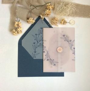 Papel de Vitela Translúcido Blanco para Invitaciones de Boda, Diseño Floral Minimalista - Product Image 5