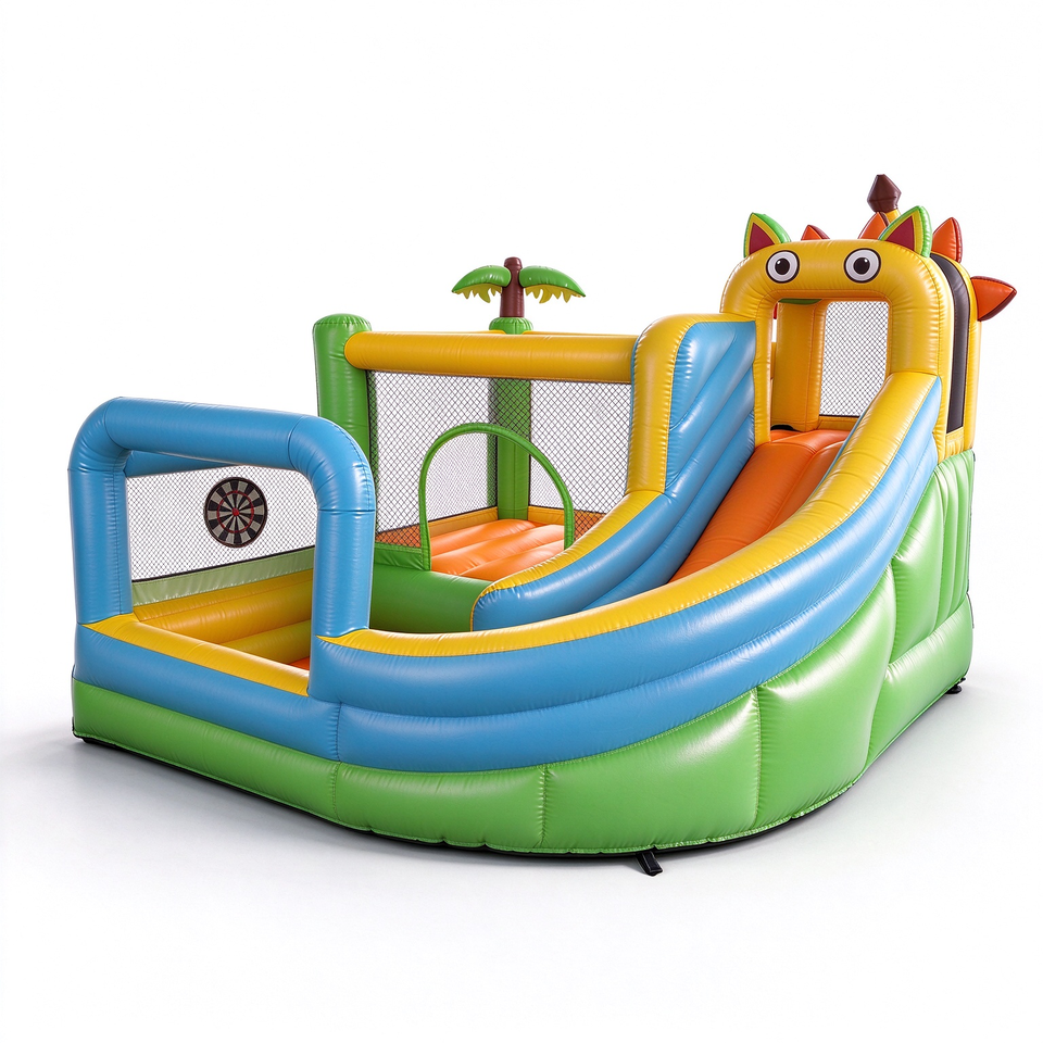 Dinosaur Inflatable Playground, Heavy Duty PVC Inflatable Bouncy House ...