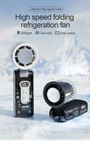 Ventilateur portable à turbine haute vitesse, alimenté par USB, quatre vitesses, pliable, sensation de fraîcheur glacée, vent puissant pour l'extérieur