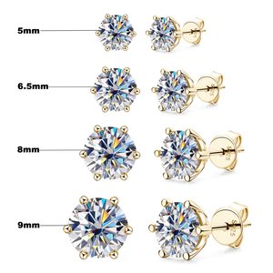 Moissanite oorringen met zes klauwen 1CT 2CT 3CT 925 sterling zilver moissanite oorringen - Product Image 3