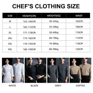 Uniformes de Cocina para Hombres, Camisas de Trabajo para Restaurante, Ropa de Chef, Uniformes para Restaurante y Bar, Chaqueta de Chef - Product Image 3