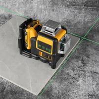 Niveau laser industriel autonivelant 12 lignes 3D 360 degrés vertical 12V à batterie lithium, faisceau vert horizontal pour intérieur et extérieur