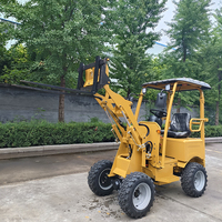 Cina Mini Wheel Loader dengan 4-in-1 Bucket 0.4/0.5/0.6/0.8/1 Ton kapasitas kecil listrik Backhoe Loader dengan garansi 1 tahun