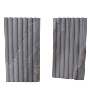 Panel de pared sólido de PVC de hoja de mármol ondulado de precio <span class=keywords><strong>barato</strong></span> fácil de instalar panel de pared WPC de grano de madera 3D para decoración de restaurante - Product Image 3