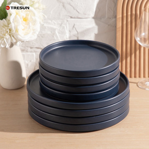 Matte <b>Blue</b> Luxury Ceramic Stoneware Dining Ware <b>Set</b> Dinnerware <b>Sets</b> Colorful Dinning Plate <b>Set</b> for <b>Dinner</b> - Product Image 2