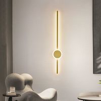 Applique murale LED moderne noire linéaire et circulaire, luminaire mural vertical minimaliste pour salon et chambre