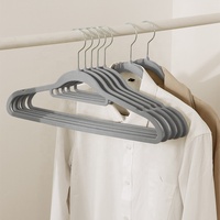 Cintres en fer simples en velours gris premium, haute capacité de charge, design peu encombrant avec rainures antidérapantes, pour armoire, marque ECO