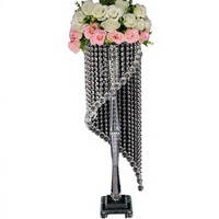 Support de fleurs en cristal de luxe 80 cm, centre de table de mariage, support de vase en forme de lustre, décoration décorative
