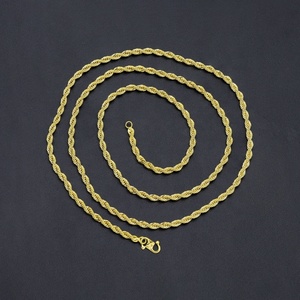 Collar de Cadena Trenzada de Latón Chapado en Oro de 24K al por Mayor para Hombre/Mujer con Cuentas, Joyería de Moda para Regalo - Product Image 4