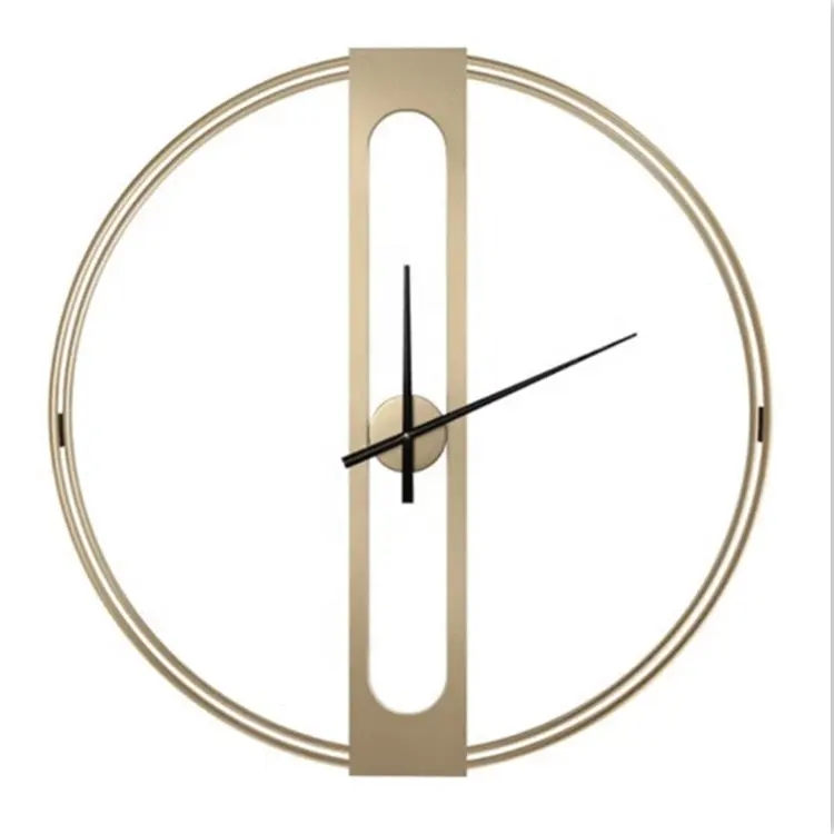 Amazon Circle Brief Fancy Round Wall Clock for Home Decoration Hot Sale Wrought Iron Wall CLOCKS Quartz Living Room Single Face