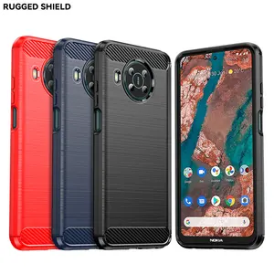 Funda de teléfono de silicona Tpu antiarañazos, funda trasera de fibra de carbono para Nokia X10, venta al por mayor