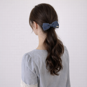 Chic Vintage Denim <span class=keywords><strong>Hair</strong></span> Ties High Elastic Scrunchies para mujeres y niñas Elegantes accesorios para el cabello de moda simple - Product Image 3