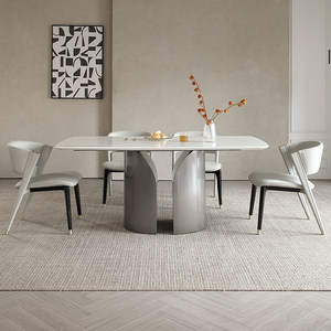 Muebles de Comedor de Mármol Natural Rectangular de Alta Gama, Estilo Italiano, Piedra de Jade <span class=keywords><strong>Cary</strong></span> Icite Importada, Lujo Ligero para el Hogar y Villas - Product Image 3