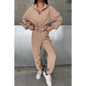 Conjunto Deportivo Beige Estilo Urbano, Cómodo y Transpirable, Diseño Personalizado, Talla XL Mínima Ordene 2 Piezas - Product Image 6