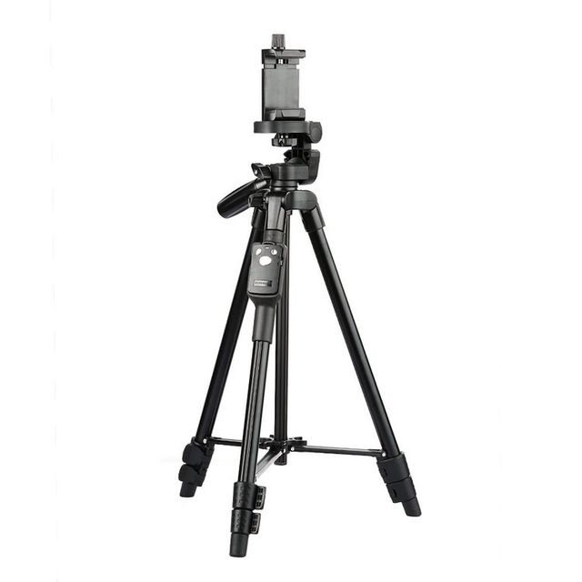 YUNTENG VCT5208 360 Panorama Camera Aluminum Alloy Tripod with Remote Control for Video Camera and Smartphone