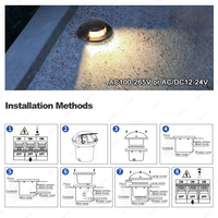 Lumière LED encastrée pour terrasse, demi-lune, étanche, pour extérieur, paysage, moderne, encastrée dans le sol
