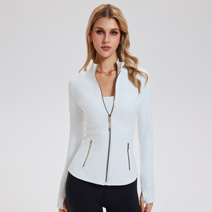 Chaqueta Deportiva Ligera de Yoga para <span class=keywords><strong>Mujer</strong></span>, Talla Grande, Informal, de Manga Larga con Cremallera, Transpirable, para Correr - Product Image 3