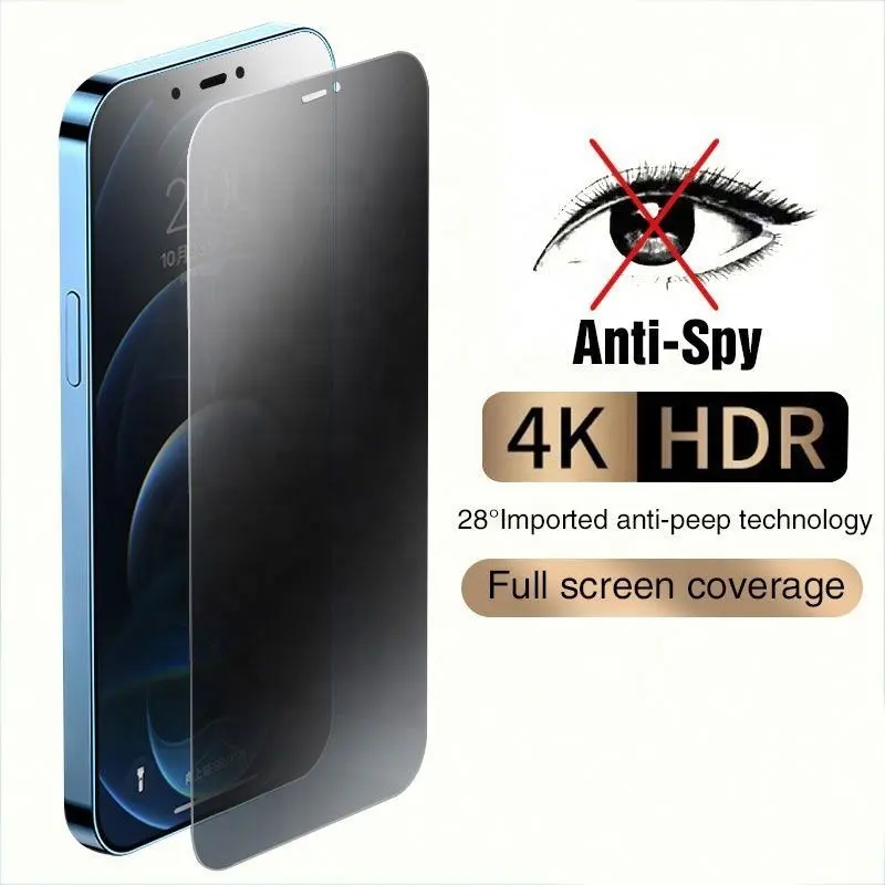 2024 Mobile Phone Privacy Anti-spy Tempered Glass Screen Protector Film 13 14 Plus for Iphone 15 Pro Max 11 12 Waterproof CN GUA