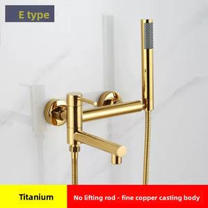 Ensemble <span class=keywords><strong>de</strong></span> robinetterie <span class=keywords><strong>de</strong></span> douche dorée NES-CA06, <span class=keywords><strong>mitigeur</strong></span> en laiton massif avec douchette haute pression pour baignoire - Product Image 4