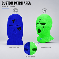 Balaclava de ski coupe-vent respirante à 3 trous avec broderie personnalisée en polyester/coton pour une utilisation en extérieur en hiver